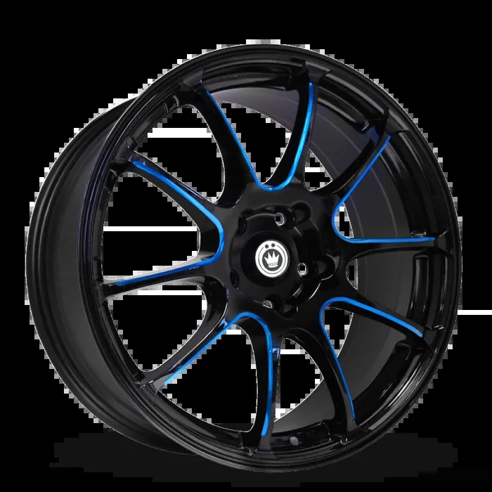 Konig Illusion 17×7 5×114.3 ET40 Black/Ball Cut Blue