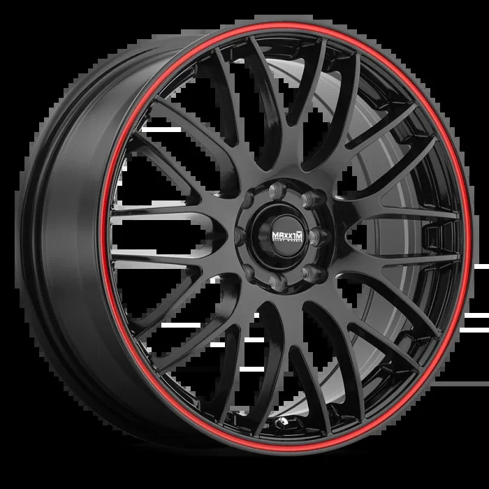 Maxxim Maze 18×7.5 10×110/115 ET45 Black/Red Stripe