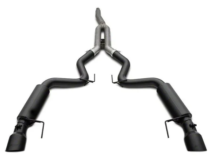 MBRP 3″ Race Version Dual Split Cat-Back Exhaust w/ 4.5″ tips | 2015-2024 Ford Mustang Ecoboost (S7275BLK)
