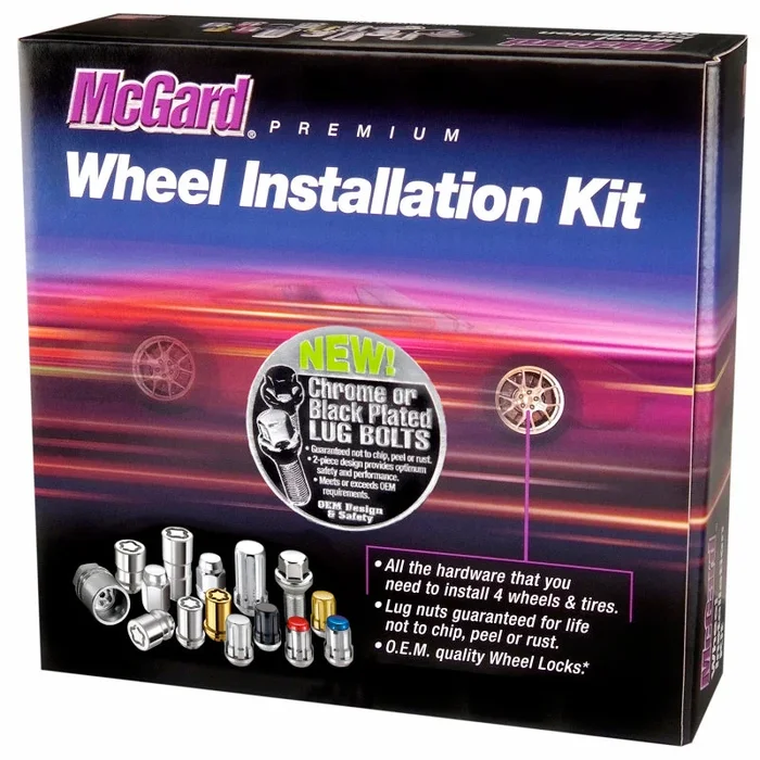 McGard 5 Lug Hex Install Kit w/Locks (Radius Seat Bolt) M14X1.5 / 17mm Hex / 26.3mm Shank L – Chrome