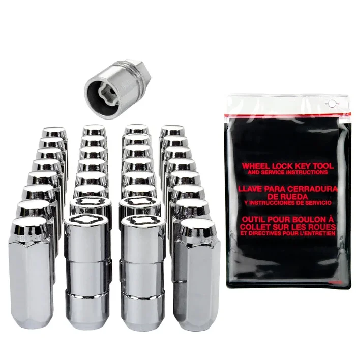 McGard 8 Lug Hex Install Kit w/Locks (Cone Seat Nut) M14X2.0 / 13/16 Hex / 2.25in. Length – Chrome