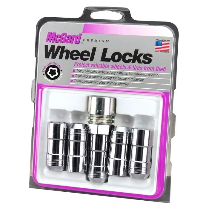 McGard Wheel Lock Nut Set – 5pk. (Cone Seat) M14X1.5 / 22mm Hex / 1.965in. Length – Chrome