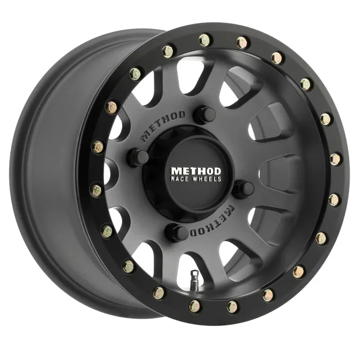 Method MR401 UTV Beadlock 14×7 / 4+3/13mm Offset / 4×156 / 132mm CB Titanium Wheel- Matte Black Ring