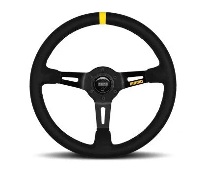 Momo MOD08 Steering Wheel 350mm – Black Suede/Black Spokes/1 Stripe