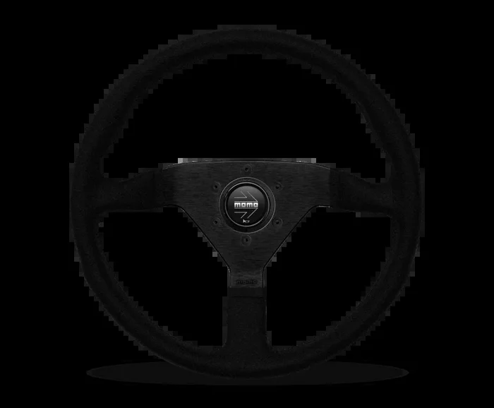 Momo Montecarlo Alcantara Steering Wheel 320 mm – Black/Black Stitch/Black Spokes