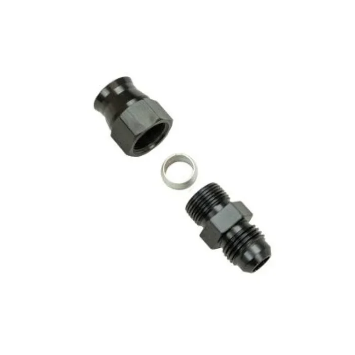 Moroso Aluminum Fitting Adapter 6AN Male to 3/8in Tube Compression – Black