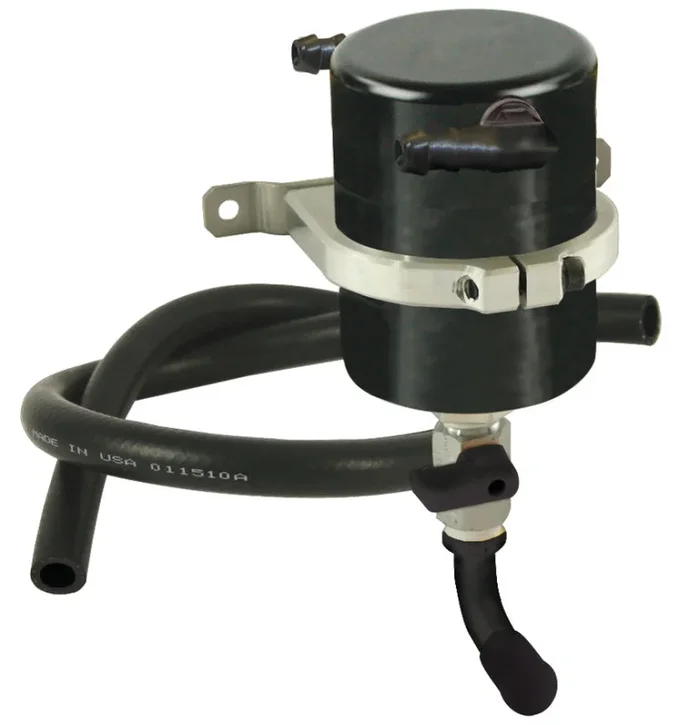 Moroso Universal Air/Oil Separator Catch Can – Large Body – Billet Aluminum – Black Anodized