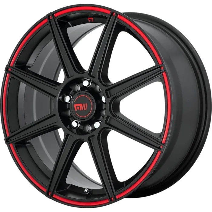 Motegi Racing MR142 Satin Black w/ Red Stripe 18×8 | 5×100/5×114.3 (MR14288031935)