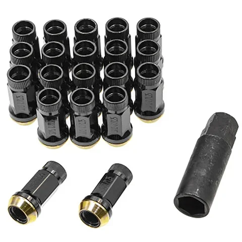 Muteki Black SR45R 12×1.25mm Open-Ended Lug Nuts – Set of 20 (32935B)