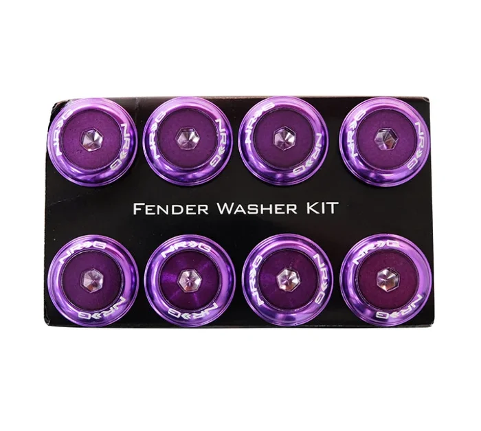 NRG Fender Washer Kit w/Color Matched M8 Bolt Rivets For Plastic (Purple) – Set of 8
