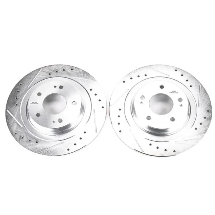 Power Stop 2018 Mitsubishi Eclipse Cross Rear Evolution Drilled & Slotted Rotors – Pair