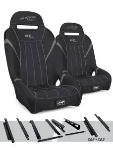 PRP GT/S.E. Suspension Seats Kit for Honda Talon (Pair), Black & Gray – A5701-PORXP-C66-203