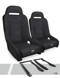 PRP GT3 Suspension Seats Kit for Polaris RZR PRO XP, PRO R, Turbo R (Pair), Black – A7301-PORXP-C79-201
