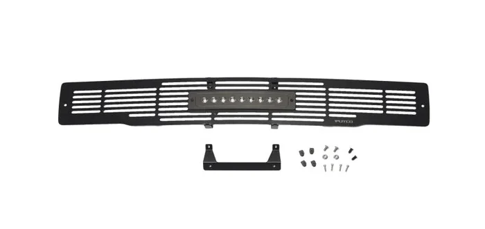 Putco 15-17 Ford F-150 – SS Black Bar Design w/10in Luminix Light Bar Bumper Grille Inserts