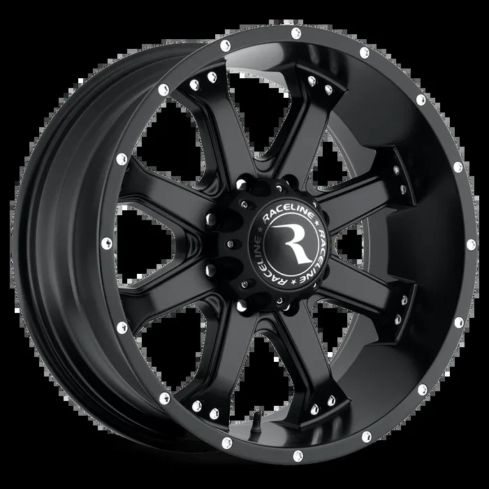 Raceline 991 Assault Wheels (18X9 -6mm Offset 6X139.7) Satin Black Finish