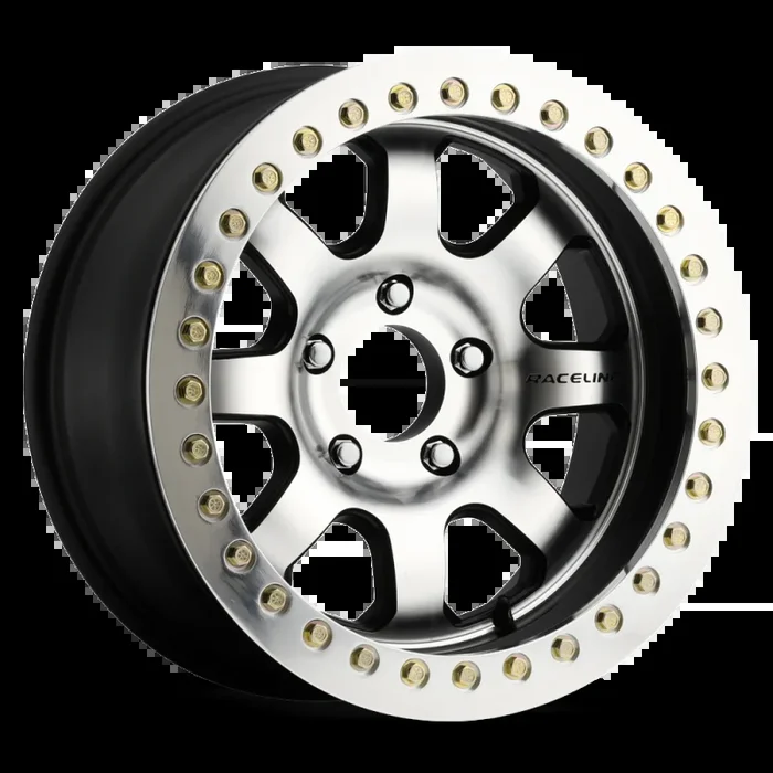 Raceline RT260 Avenger 17×8.5in/5×127 BP/-25mm Offset/83.82mm Bore – Black & Machined Beadlock Wheel