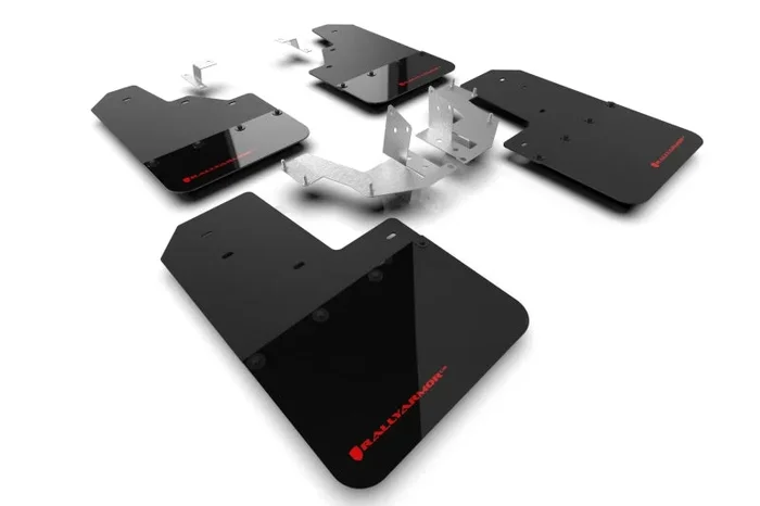 Rally Armor 21-24 Ford Bronco (Plstc Bmpr – NO Rptr/Sprt – NO RR/RB) Blk Mud Flap w/Red Logo