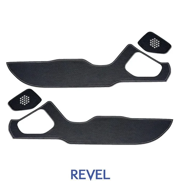 Revel GT Design Carbon Style Door Scuff Protector Set w/ SIlver Stitch | 2022+ Subaru BRZ / Toyota GR86