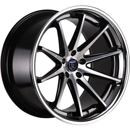 Rohana Wheels RC10 Black w/ Machined Spoke Faces & Chrome Stainless Steel Lip 20×10 | 5×112 (RC1020105112MA18)
