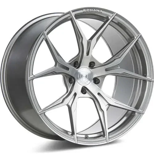 Rohana Wheels RFX5 Silver w/ Brushed Machined Spoke Faces 20×9 | 5×120 (RFX52095120BT20)