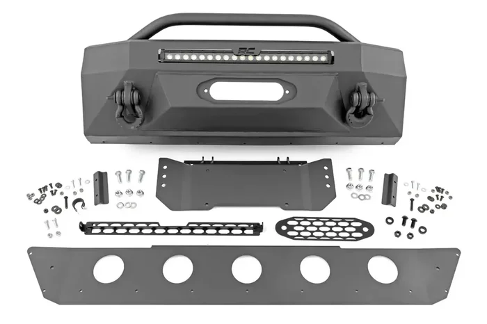 Rough Country 10744 – LED Front Bumper Hybrid 20 in. Single Row Black