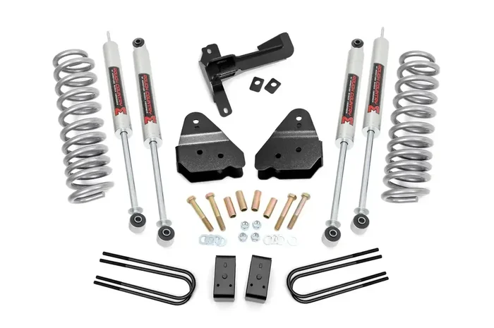 Rough Country 50241 – Lift Kit-Suspension w/Shock 3 in. Monotube M1 Front Diesel Coils