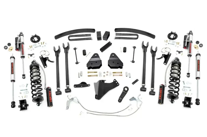 Rough Country 58459 – Coilover Coversion Lift Kit 6 in. Diesel 4-Link Vertex Shocks