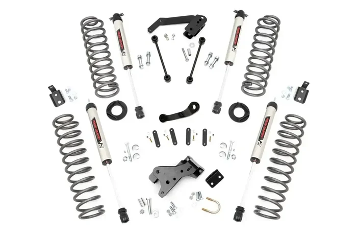 Rough Country 68270 – Suspension Lift Kit w/Shocks 4 in. V2 Monotube Shocks Stock Cast Steel