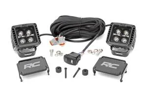 Rough Country Black Series LED Fog Light Kit Incl. Two-2 in. Lights 2880 Lumens 36 Watts Spot Beam IP67 Rating White DRL – 70061