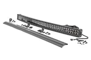 Rough Country Cree Black Series LED Light Bar 40 in. Dual Row 36000 Lumens 400 Watts Spot/Flood Beam IP67 Rating Incl. Wire Harness Switch Cool White DRL – 72940BD