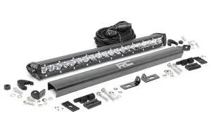 Rough Country LED Bumper Kit 20 in. Front Die Cast Aluminum Housing Premium Flat Wound Wiring Harness w/On/Off Switch 7200 Lumens Of Lighting Power Chrome Series – 70814