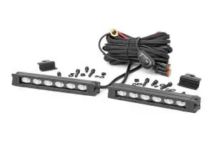 Rough Country LED Bumper Kit 6 in. Dual Row Front Die Cast Aluminum Housing Premium Wiring Harness w/On/Off Switch 2800 Lumens Of Lighting Power Chrome Series – 92016