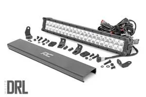 Rough Country LED Light Bar 20 in. Cree Dual Row Chrome Series w/Cool White DRL – 70920D
