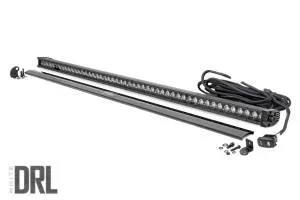 Rough Country LED Light Bar Length 50.31 in. Depth 3.12 in. Height 1.6 in. Black Series w/Cool White DRL Die Cast Aluminum Housing Black Panel Design IP67 Waterproof Rating Single Row – 70750BLDRL