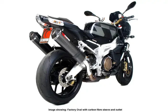 Scorpion EAP52SEO Aprilia RSV1000 Factory Oval Slip-On Exhaust (Pair) – Polished Stainless Steel Sleeve