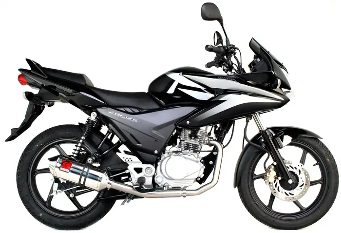 Scorpion EHA107SEO Honda CBF125 Factory Oval Full Exhaust System – Polished Stainless Steel Sleeve