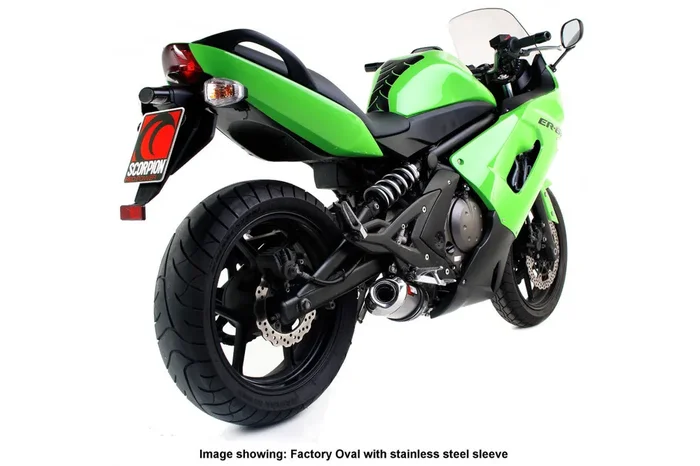 Scorpion EKA74TEO Kawasaki ER6 F / N Factory Oval Slip-On Exhaust – Titanium Sleeve