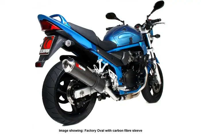 Scorpion ESI67SEO Suzuki Factory Oval Slip-On Exhaust – Polished Stainless Steel Sleeve (GSF600 Bandit / GSF650 Bandit)