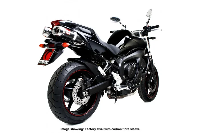 Scorpion EYA70SEO Yamaha Factory Oval Slip-On Exhaust (Pair) – Polished Stainless Steel Sleeve (FZS / FZS600 Fazer)