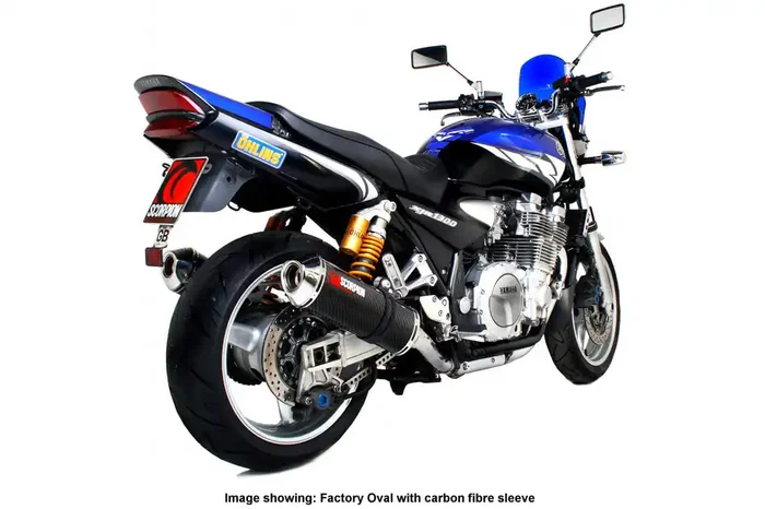 Scorpion EYA72SEO Yamaha XJR1300 Factory Oval Slip-On Exhaust (Pair) – Polished Stainless Steel Sleeve