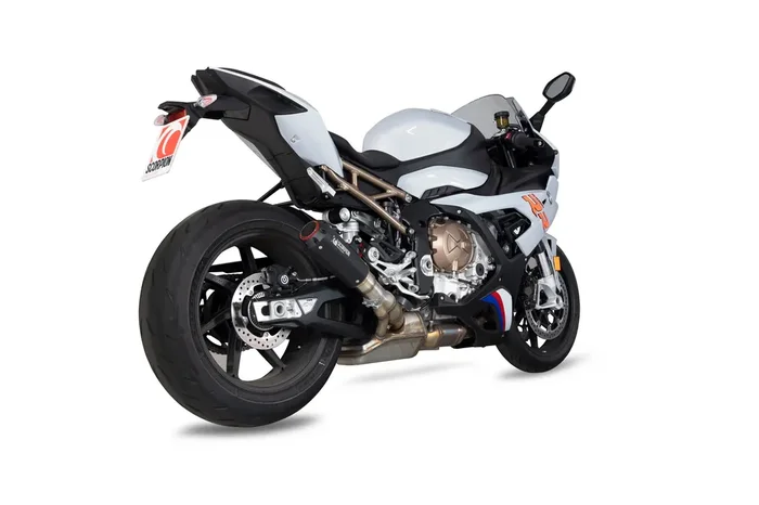 Scorpion PBM80BCER BMW S1000 RR Red Power Slip-On Exhaust – Black Ceramic Coated Sleeve