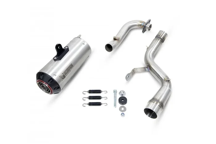 Scorpion PHA192SYSSEO Honda MSX 125 Red Power Full Exhaust System – Brushed Stainless Steel Sleeve