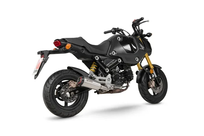 Scorpion PHA199SEO Honda MSX 125 Red Power Slip-On Exhaust – Brushed Stainless Steel Sleeve
