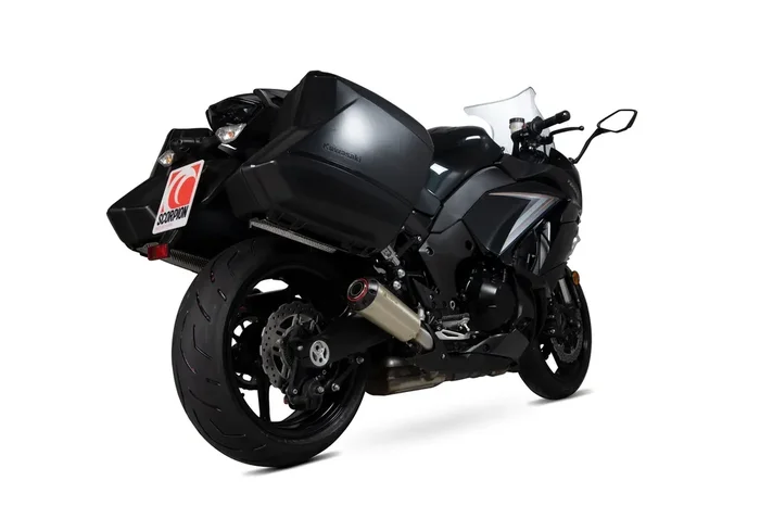 Scorpion PKA108TEO Kawasaki Z1000 SX Red Power Slip-On Exhaust (Pair) – Titanium Sleeve