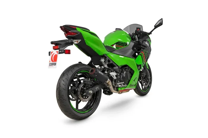 Scorpion PKA121BCER Kawasaki Ninja 400 Red Power Slip-On Exhaust – Black Ceramic Sleeve