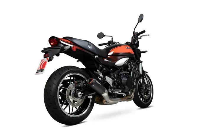Scorpion PKA123BCER Kawasaki Z900 RS Red Power Slip-On Exhaust – Black Ceramic Coated Sleeve