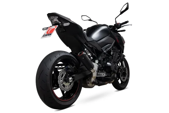 Scorpion PKA136BCER Kawasaki Z900 Red Power Slip-On Exhaust – Black Ceramic Coated Sleeve