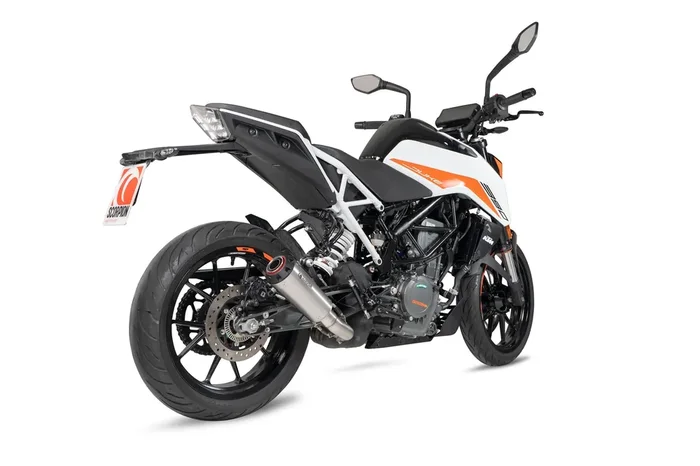 Scorpion PKT92SEO KTM 390 Duke Red Power Slip-On Exhaust – Stainless Steel Sleeve