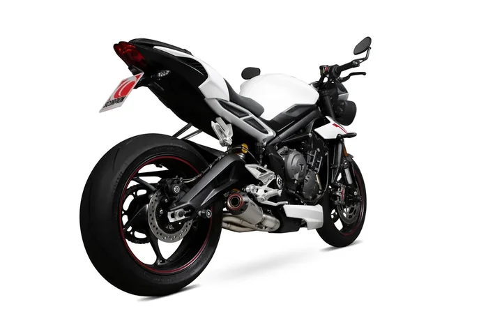 Scorpion PTR87TEO Triumph Street Triple 765 Red Power Slip-On Exhaust – Titanium Sleeve