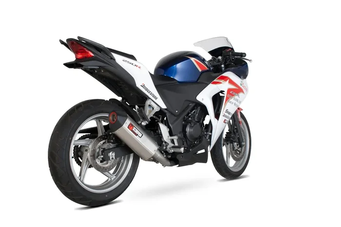 Scorpion RHA152SEO Honda CBR250 R Serket Parallel Slip-On Exhaust – Brushed Stainless Steel Sleeve